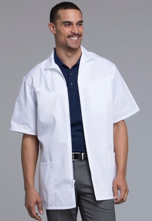 Men's Zip Front Jacket-WHITE: 1373-WHT
