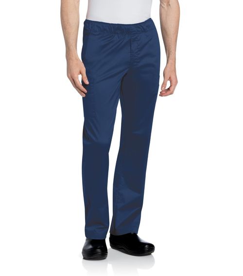 MEN'S ELASTIC WAIST PANT W/ DRAWSTRING/ CARGO PKT-NAVY: 2012-BNCH