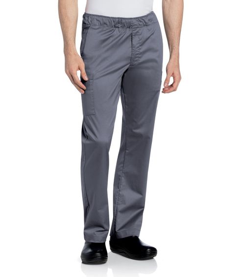 MEN'S ELASTIC WAIST PANT W/ DRAWSTRING/ CARGO PKT-STEEL: 2012-STCH