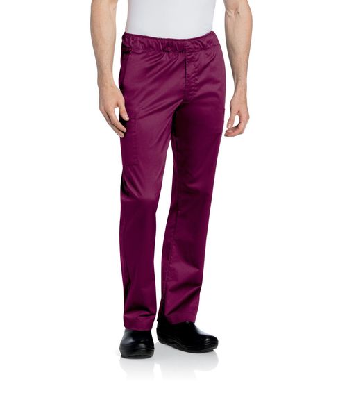 MEN'S ELASTIC WAIST PANT W/ DRAWSTRING/ CARGO PKT-Wine: 2012-RWCH