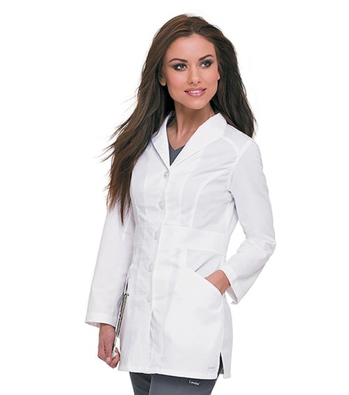 Smart Stretch Signature Lab Coat-WHITE: 3028-WWCH