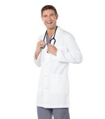 Men's Lab Coat-WHITESTRETCH TWILL: 3124-WWVC-46