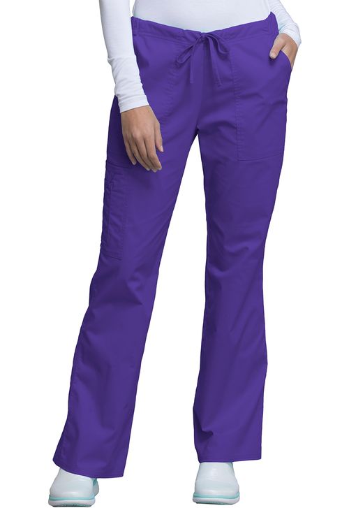 Mid-Rise Drawstring Cargo Pant-GRAPE: 4044-GRPW