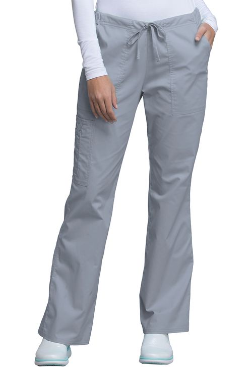 Mid-Rise Drawstring Cargo Pant-GREY: 4044-GRYW