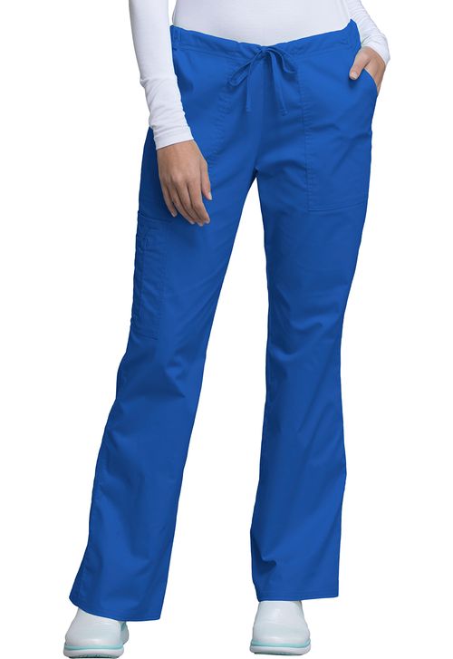 Mid-Rise Drawstring Cargo Pant-Royal: 4044-ROYW