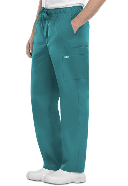 Men's Drawstring Cargo Pant-TEAL BLUE: 4243-TLBW