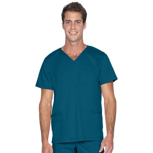 MEN'S V NECK 4 POCKET TOP-CARIBBEAN: 4253-CBPR