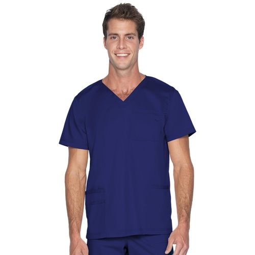 MEN'S V NECK 4 POCKET TOP-TRUE NAVY: 4253-TNPR