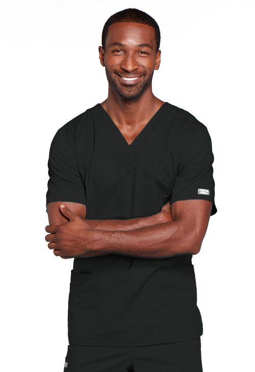 Unisex V-Neck Top-Black: 4725-BLKW