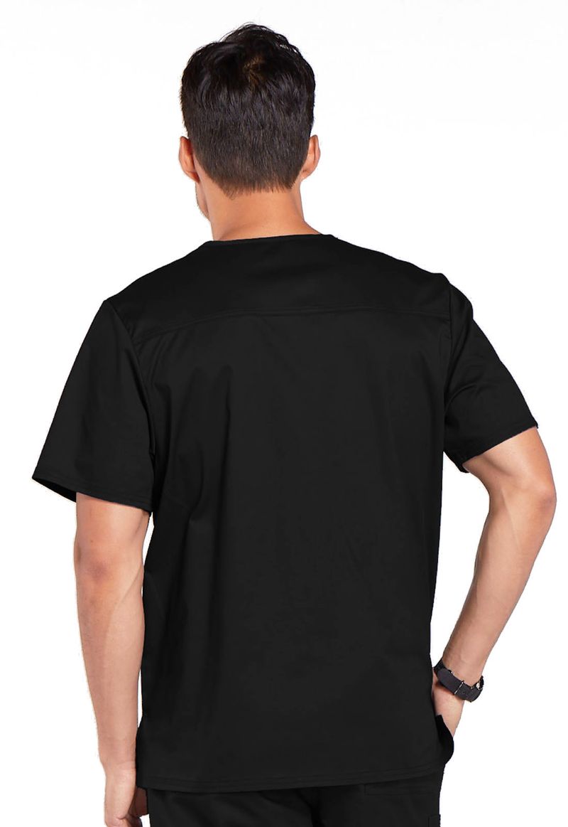 Men's V-Neck Top-Black: 4743-BLKW-L