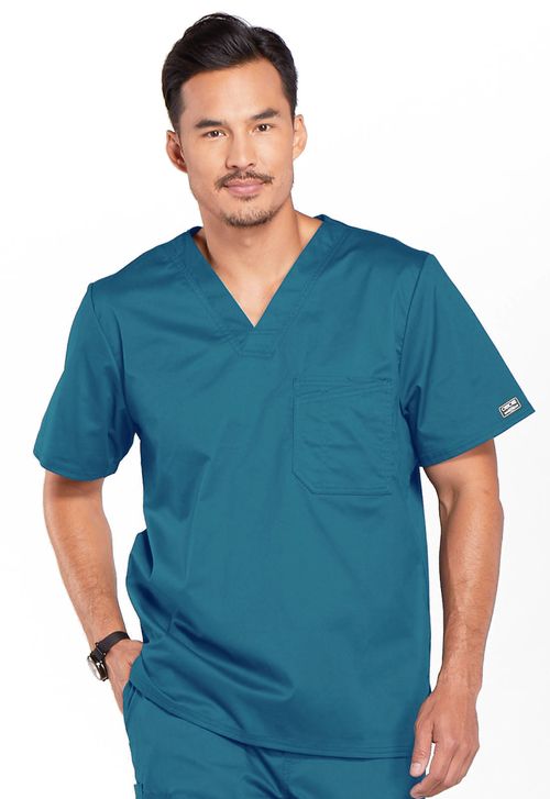 Men's V-Neck Top-CARIBBEAN BLUE: 4743-CARW