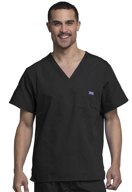 Men's V-Neck Top-Black: 4789-BLKW