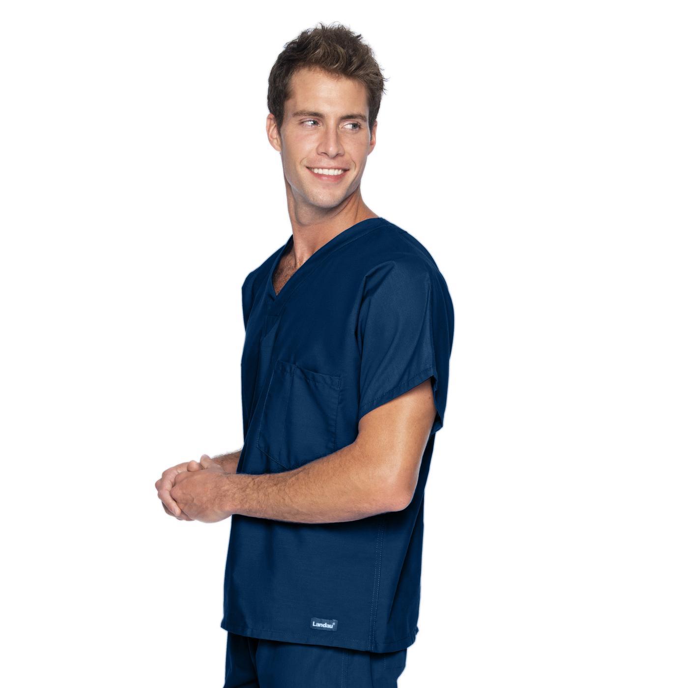 Adar Universal Unisex V-Neck 2 Pocket Scrub Top Navy S