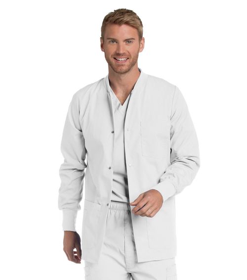 Men's Warm-Up Jacket-WHITESTRETCH TWILL: 7551-WWVC