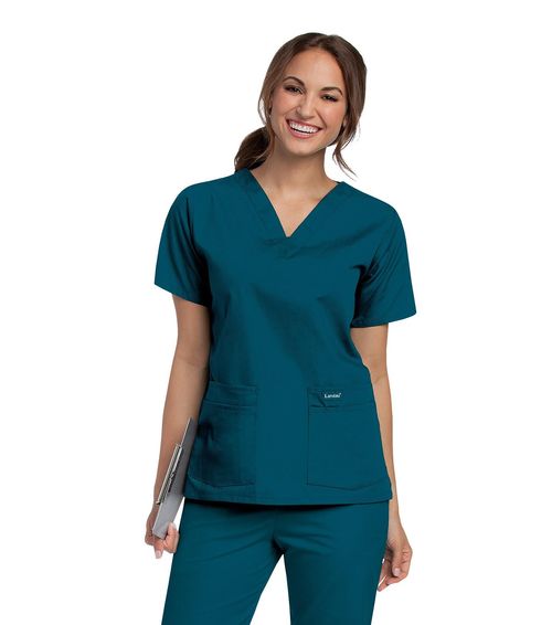 V-Neck Tunic-CARIBBEAN BLUE: 8219-CBP