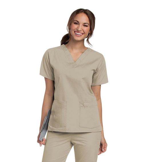 V-Neck Tunic-SANDSTONE: 8219-SAP