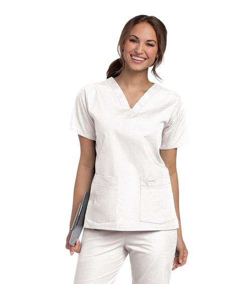 V-Neck Tunic-WHITE: 8219-WWP