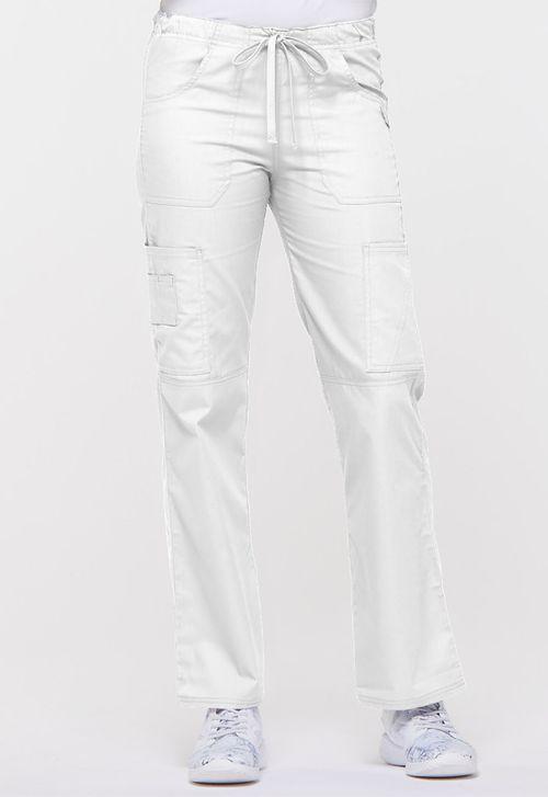 Low Rise Drawstring Cargo Pant-White: 85100-WHWZ