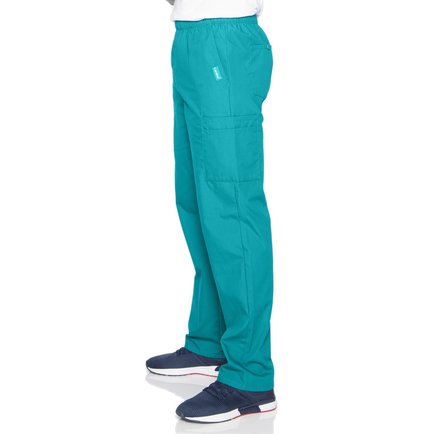 Men's Elastic Drawstring Cargo PantTEAL 8555BTP