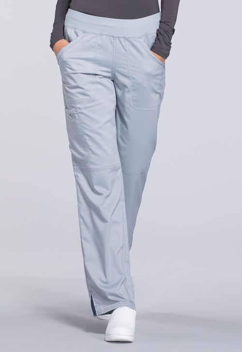 Mid Rise Straight Leg Pull-on Pant-GREY: WW110-GRY