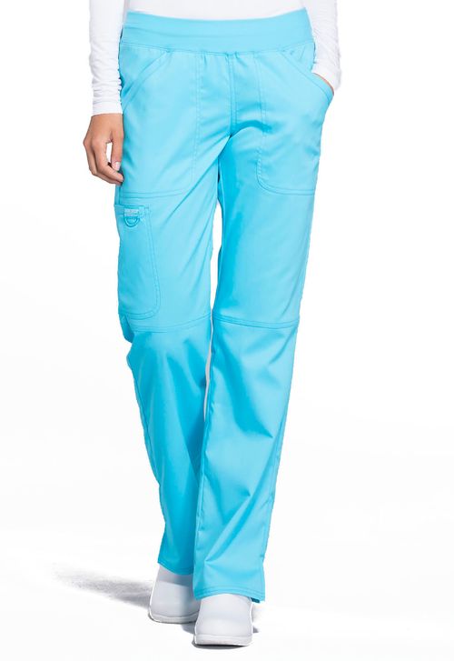 Mid Rise Straight Leg Pull-on Pant-Turquoise: WW110-TRQ