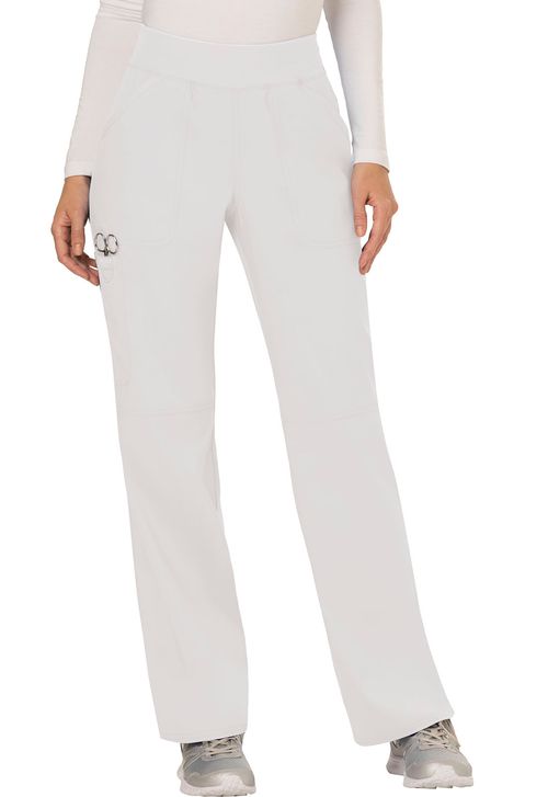 Mid Rise Straight Leg Pull-on Pant-WHITE: WW110-WHT