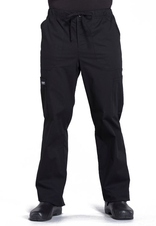 Men's Tapered Leg Drawstring Cargo Pant-Black: WW190-BLK