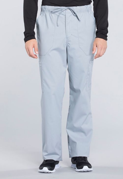 Men's Tapered Leg Drawstring Cargo Pant-GREY: WW190-GRY