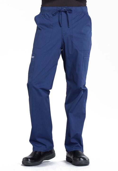 Men's Tapered Leg Drawstring Cargo Pant-Navy: WW190-NAV