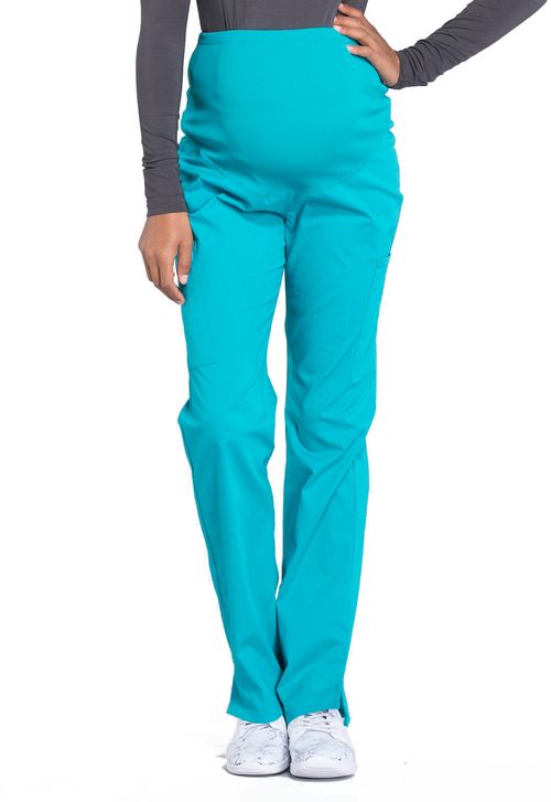 Maternity Straight Leg Pant-Teal Blue: WW220-TLB