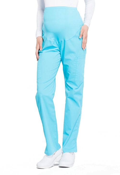 Maternity Straight Leg Pant-Turquoise: WW220-TRQ