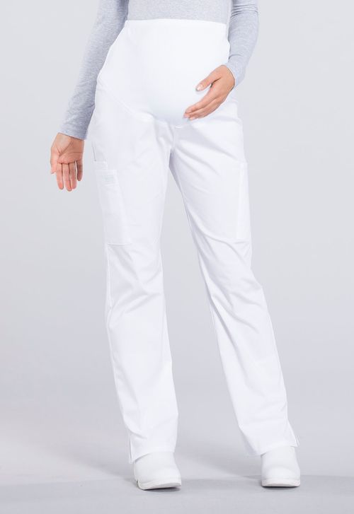 Maternity Straight Leg Pant-WHITE: WW220-WHT