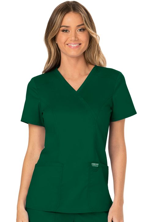 WW Revolution Mock Wrap Top-HUNTER GREEN: WW610-HUN
