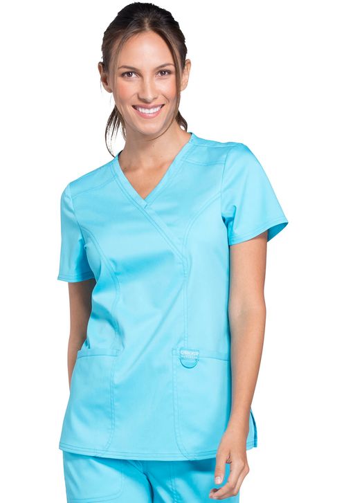 WW Revolution Mock Wrap Top-Turquoise: WW610-TRQ