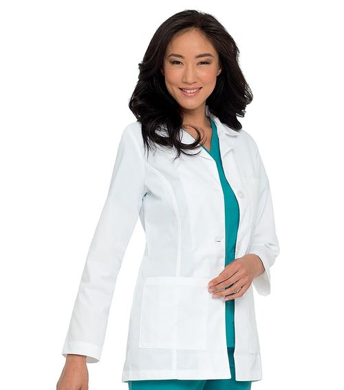 ANTIMICROBIAL 3 BUTTON LAB COAT-WHITE 5.5OZ POPLIN: 8726-WWXY