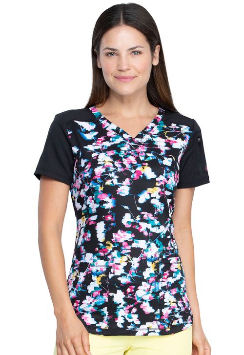 V-Neck Top-Floral In Motion: DK732-FLMT