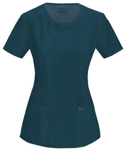 Round Neck Top-Caribbean Blue: 2624A-CAPS