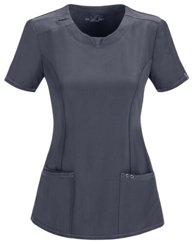 Round Neck Top-Pewter: 2624A-PWPS