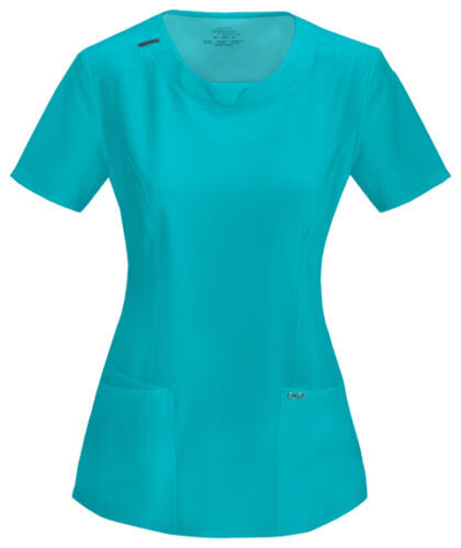 Round Neck Top-Teal Blue: 2624A-TLPS