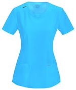 Round Neck Top-Turquoise: 2624A-TRQ-XS