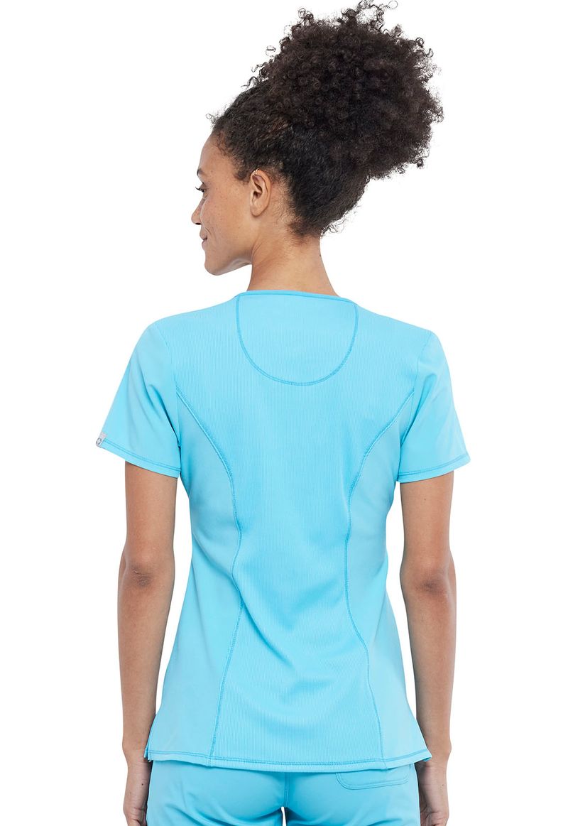 Round Neck Top-Turquoise: 2624A-TRQ-XS
