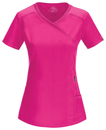 Mock Wrap Top-Carmine Pink: 2625A-CPPS