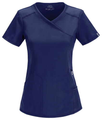 Mock Wrap Top-NAVY: 2625A-NYPS
