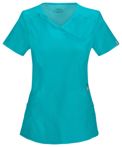 Mock Wrap Top-Teal Blue: 2625A-TLPS
