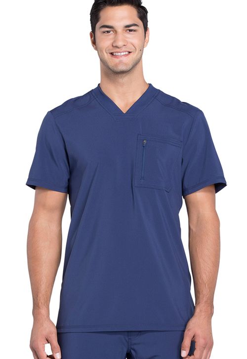 Men's V-Neck Top-NAVY: CK910A-NYPS
