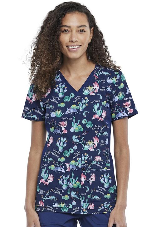 Neck Knit Panel Top- Turtley Awesome: CK636-TUAW