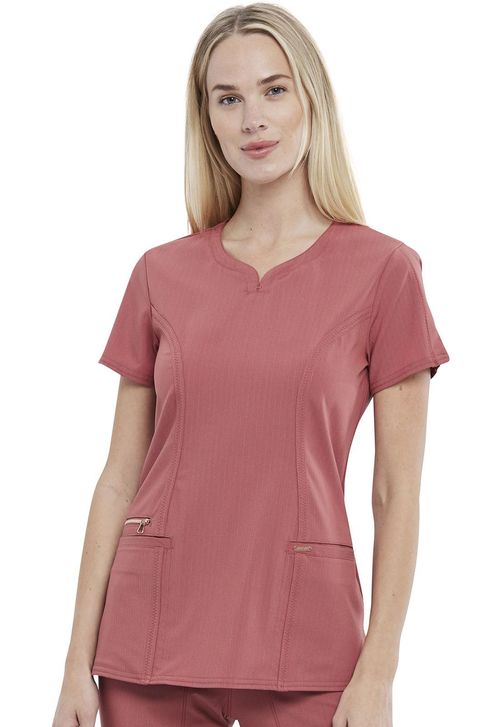 Ribbed V-Neck Top-Cedar: CK695-CEAR