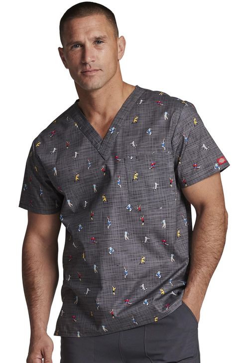 Dickies Prints Men's V-Neck Top  in-Hey There Sport: DK725-HEYS