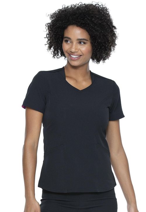V-Neck Top-Black: HS799-BCKH