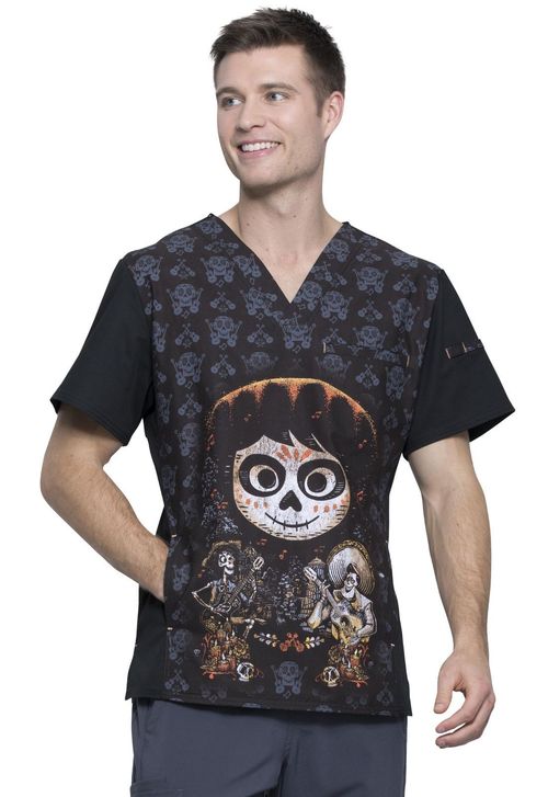 Cherokee Licensed Men's V-Neck Top-Disney•Pixar Coco: TF700-COCC